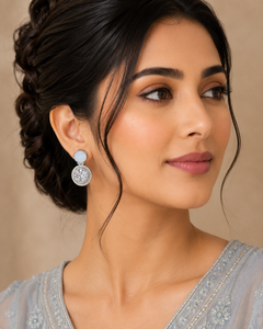 ZEVAR GALLERY Midnight Halo Crystal Drop Earrings