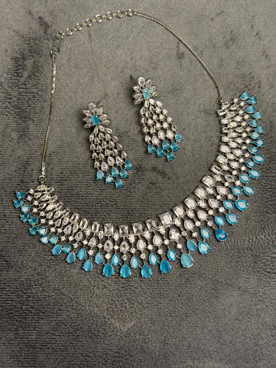 Zevar Gallery “Blue Mirage” Luxe Necklace Ensemble