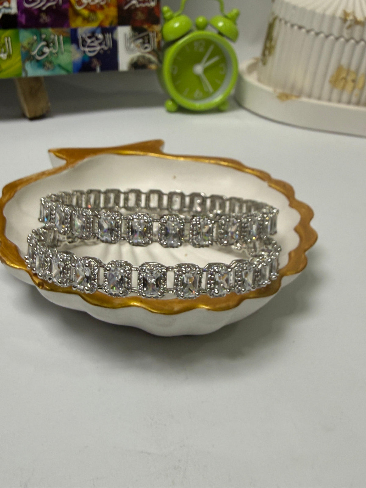 Contemporary Silver-Toned Eternity Kada Set by ZEVAR GALLERY