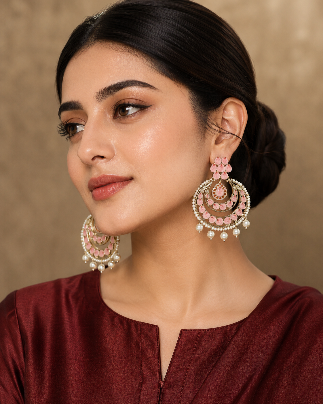 ZEVAR Gallery Oil Paint Chandbali Earrings