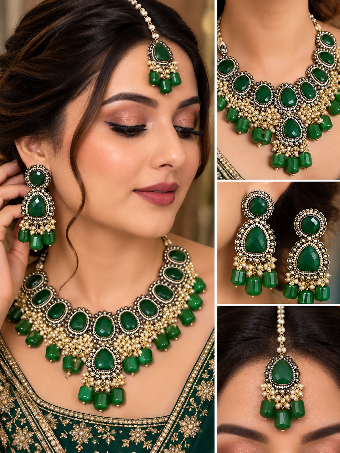 ZEVAR GALLERY Emerald Royale Pearl Bridal Set