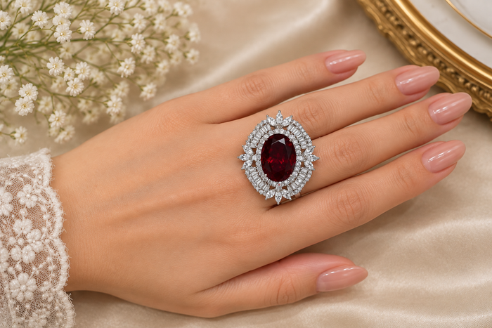 ZEVAR GALLERY Ruby Regal Statement Ring
