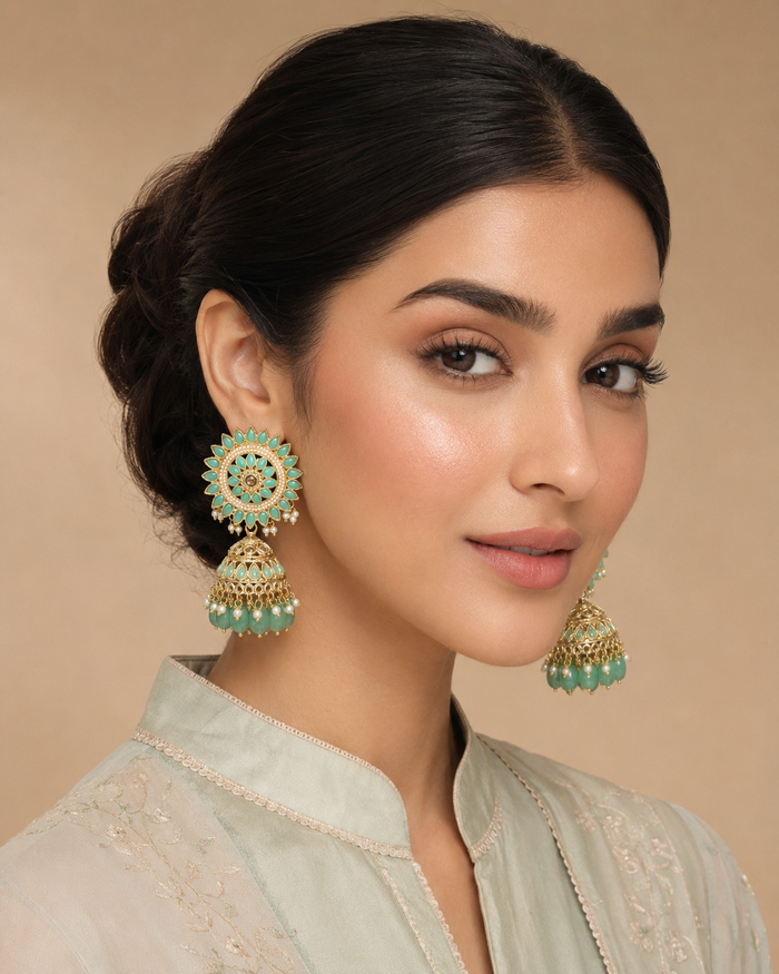 ZEVAR Gallery Floral Jhumka Earrings